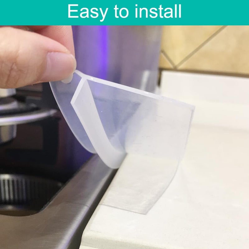Mofason Stove Counter Gap Cover, 2PACK Kitchen Silicone Oven Gap Filler â€“ 21 Inches Countertop Strips Gap Guard, Easy to Clean (Clear) - Image 5
